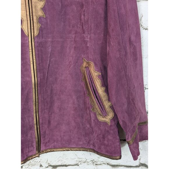 LINEA Louis Dell'Ollio Western Artsy Boho Leather Suede Jacket Medium NWT - Picture 3 of 6